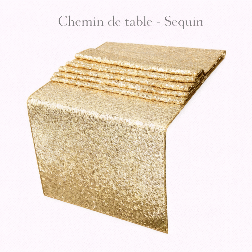 Location - Chemin de table - Sequin - Doré [CDTSEQOR]