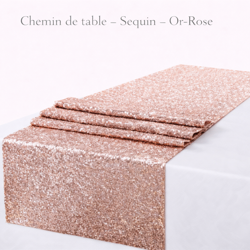 Location - Chemin de table - Sequin - Or-Rose [CDTSEQORRO]