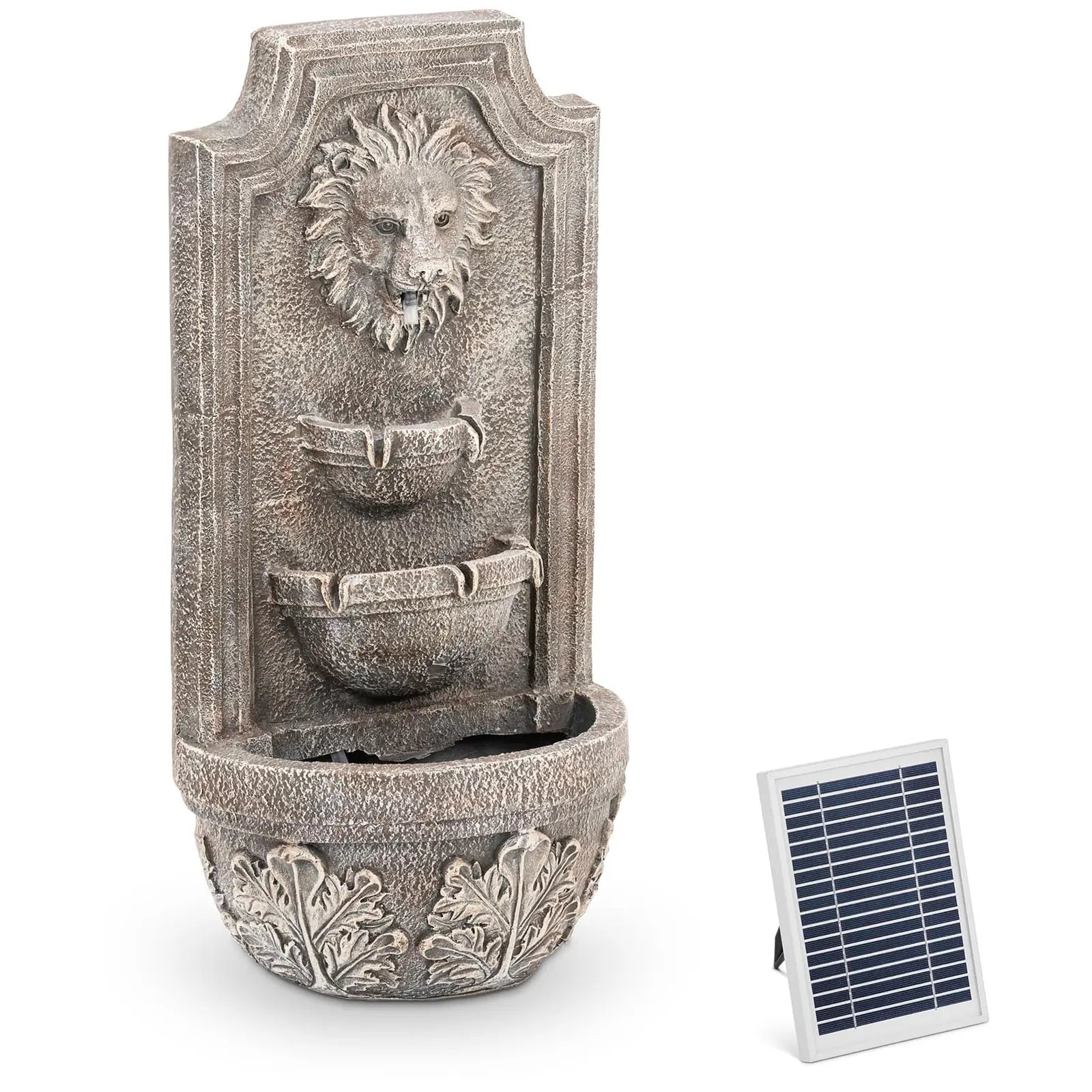 Location - Fontaine solaire - Tête de lion en cascade 3 niveaux - Eclairage LED