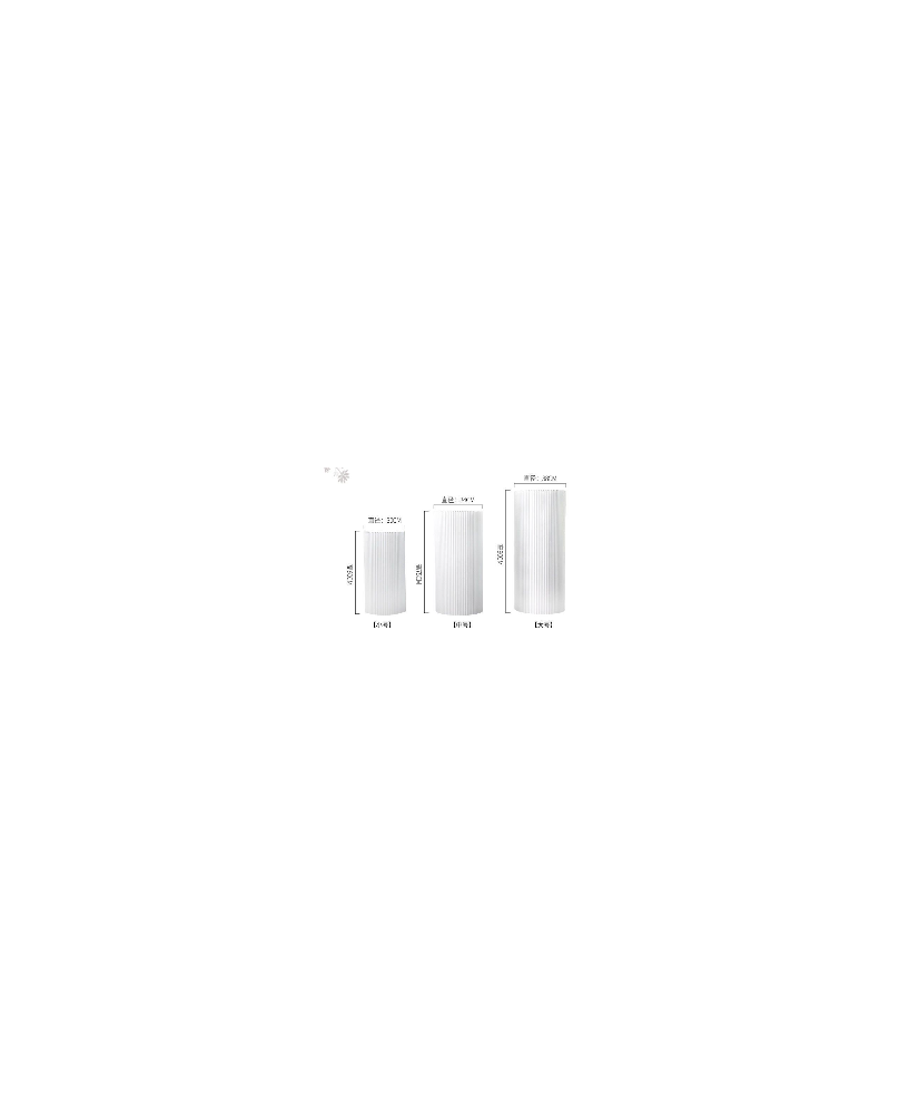 Location - Lot de 3 Colonnes cylindriques striées design