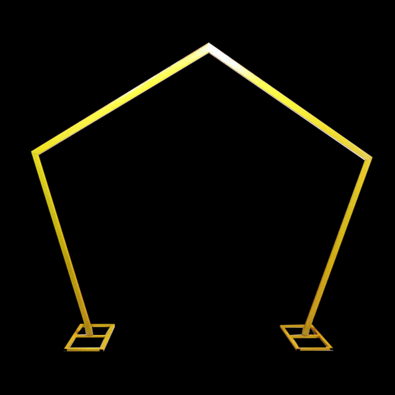 Location - Arche Géométrique en Métal Dorée - 250cm