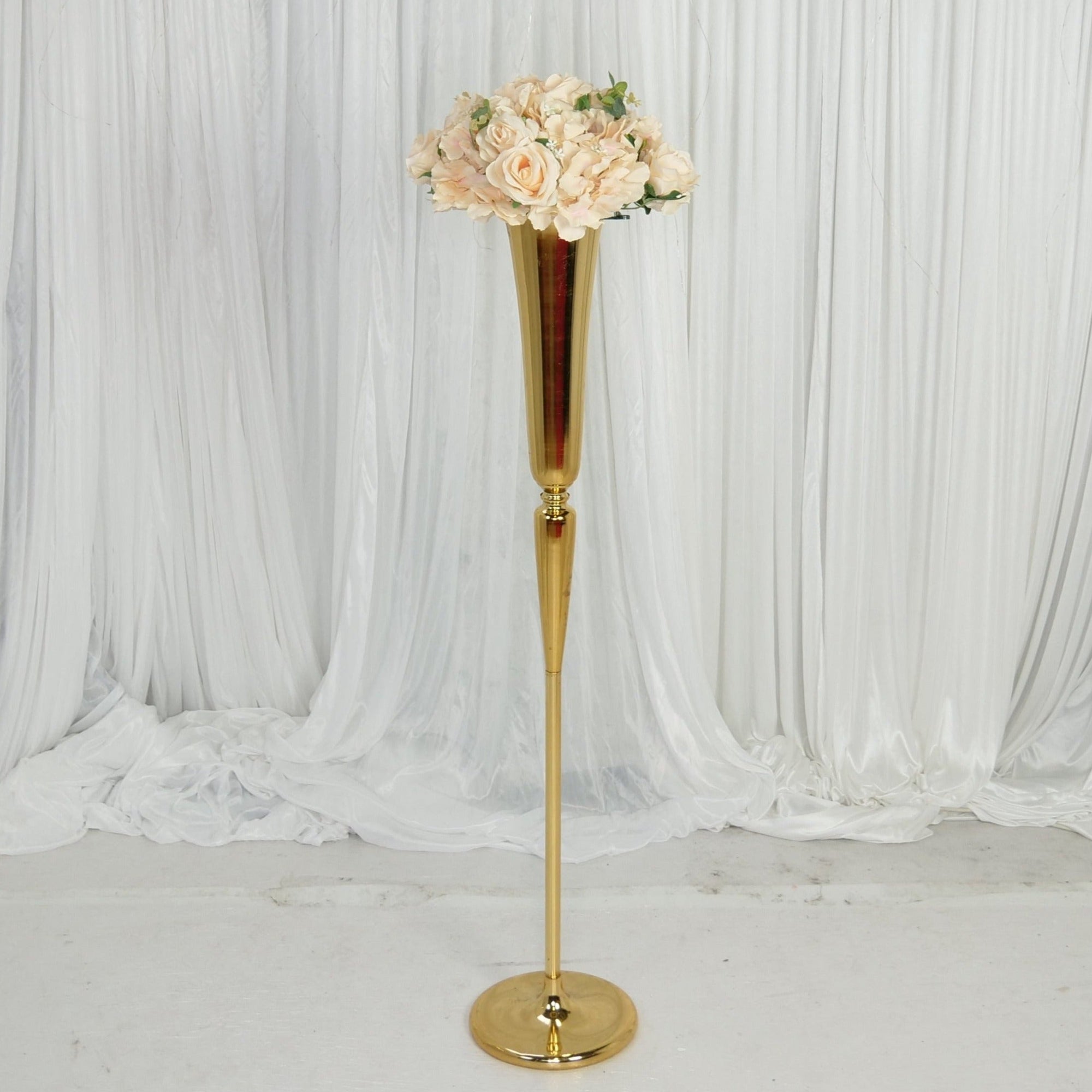 Location - Colonne à fleurs dorée 120cm