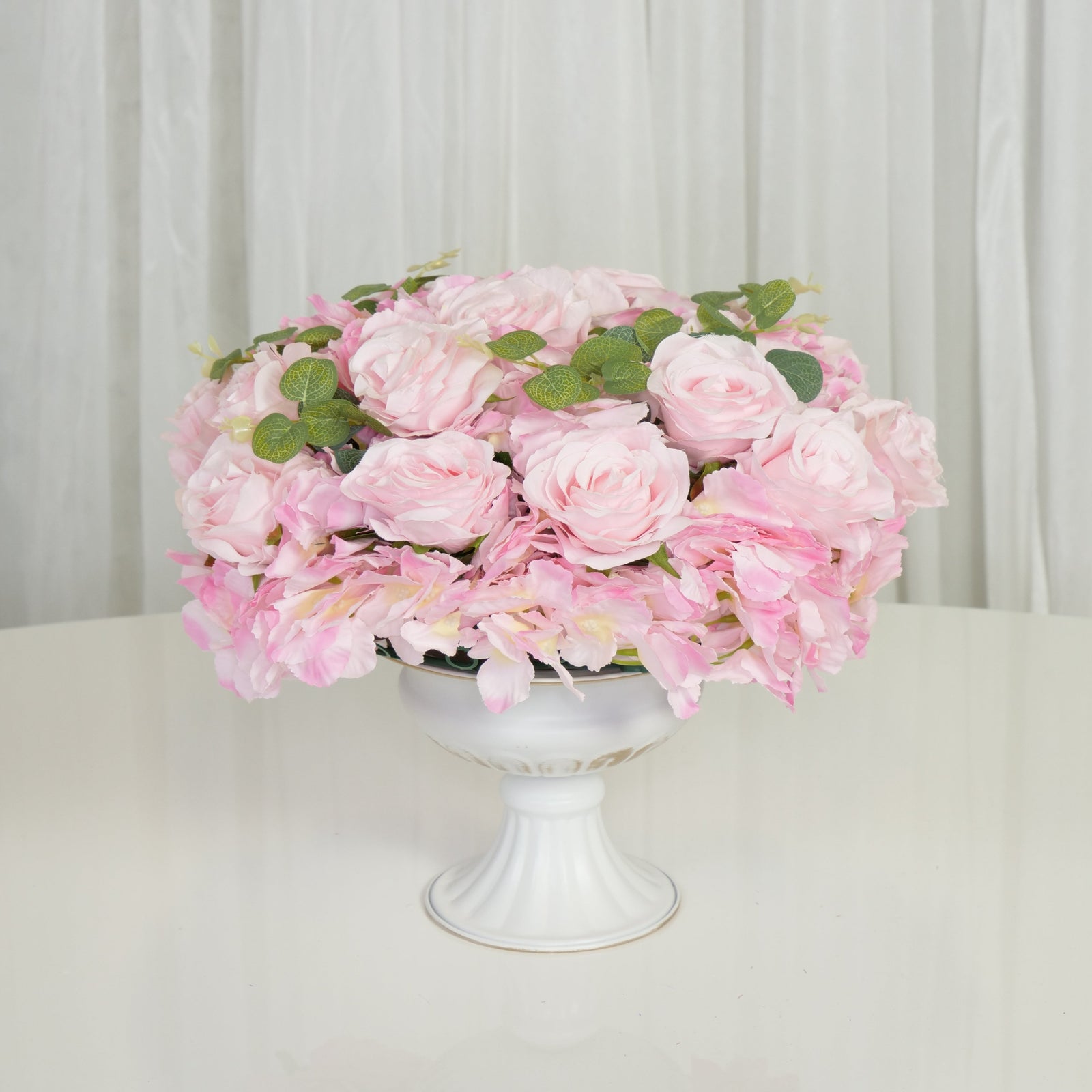 Location - Demi boule de fleurs Artificielles rose 40cm