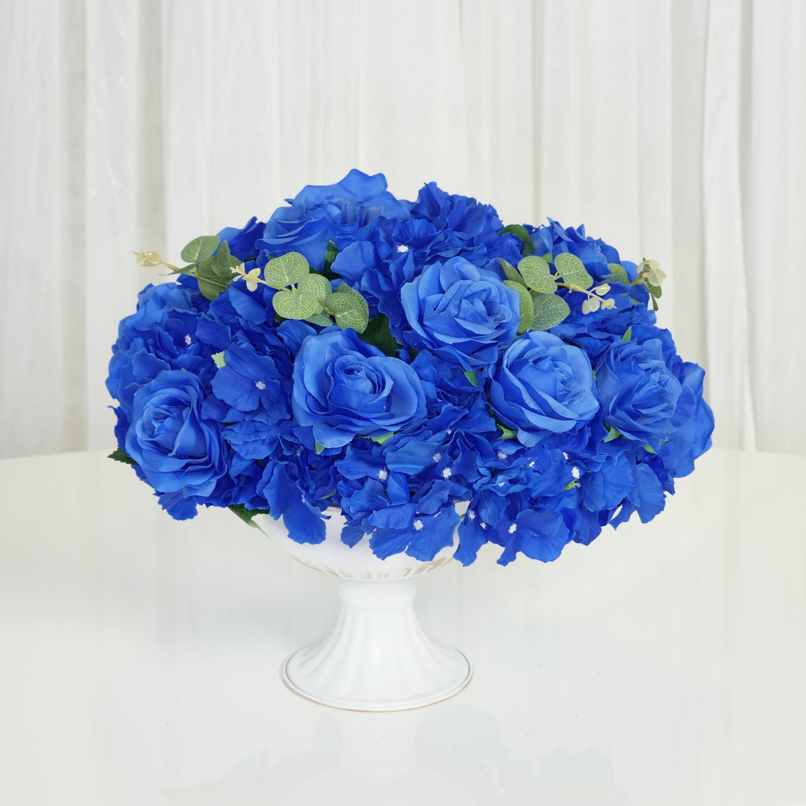 Location - Demi boule de fleurs Artificielles bleu 40cm