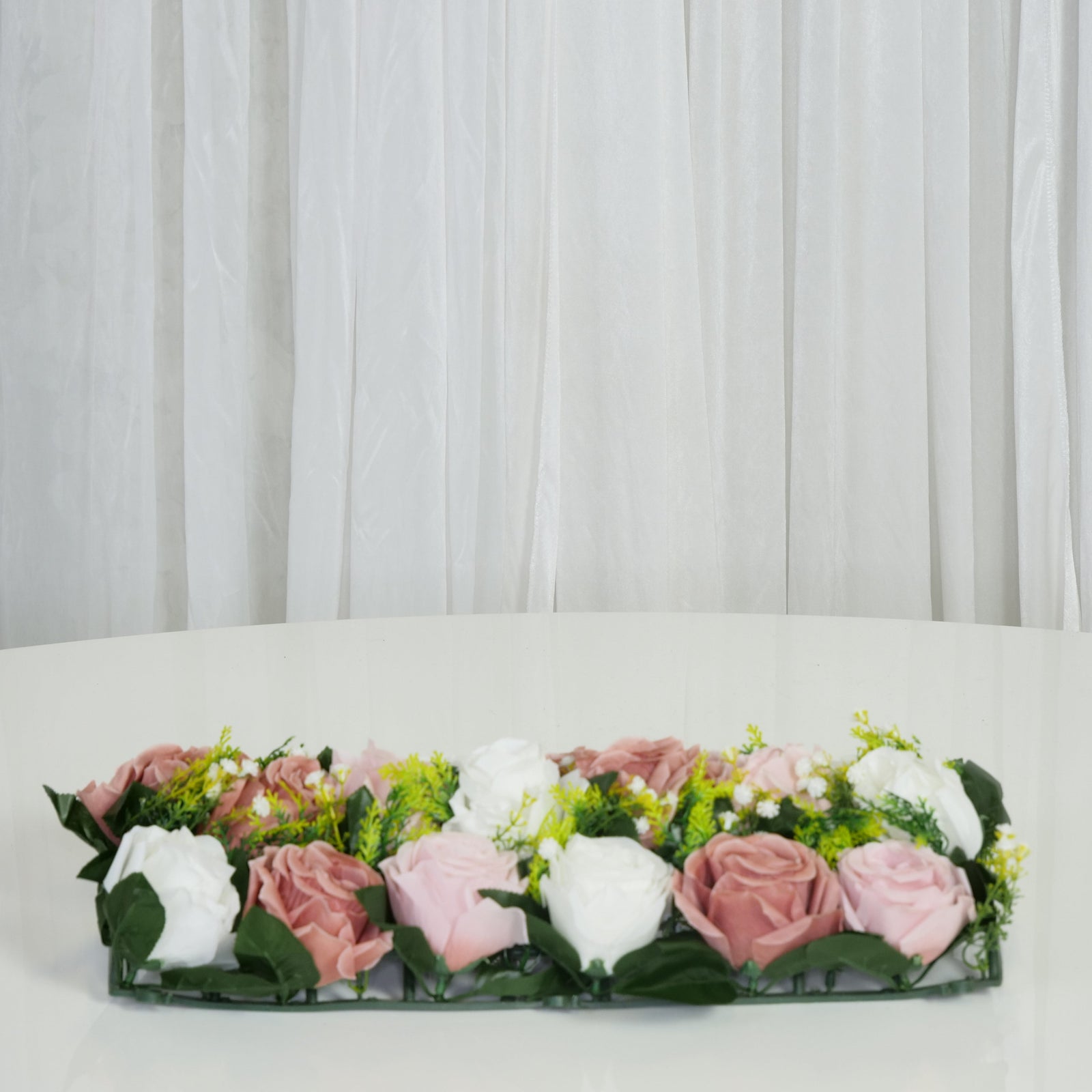 Location - Chemin de table floral rectangulaire 50cm x 25cm - Rose Poussiéreuse