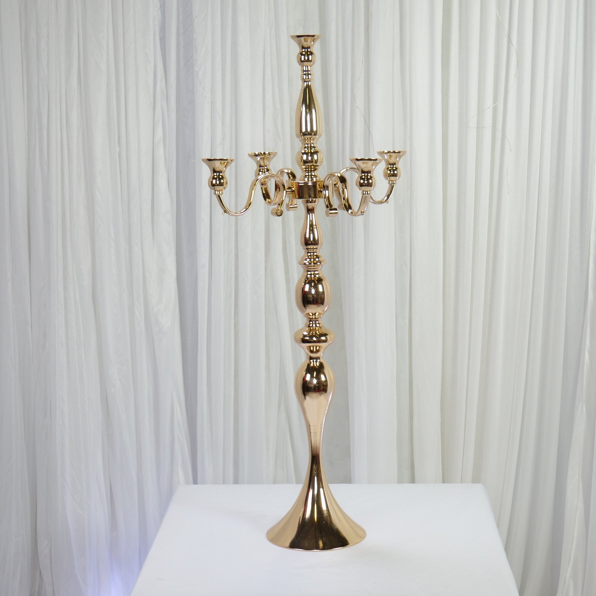 Location - Centre de table chandelier doré brillant 90cm