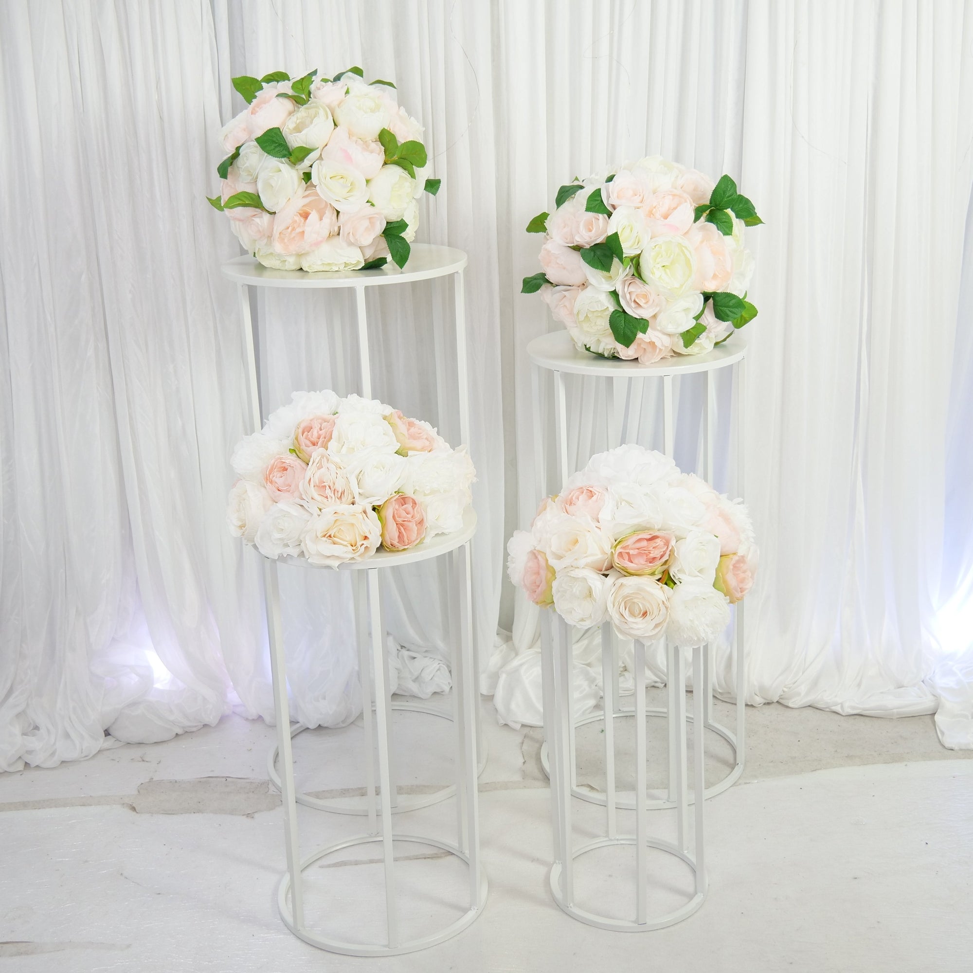 Location - Lot de 4 sellettes rondes en Métal de couleur blanc Premium