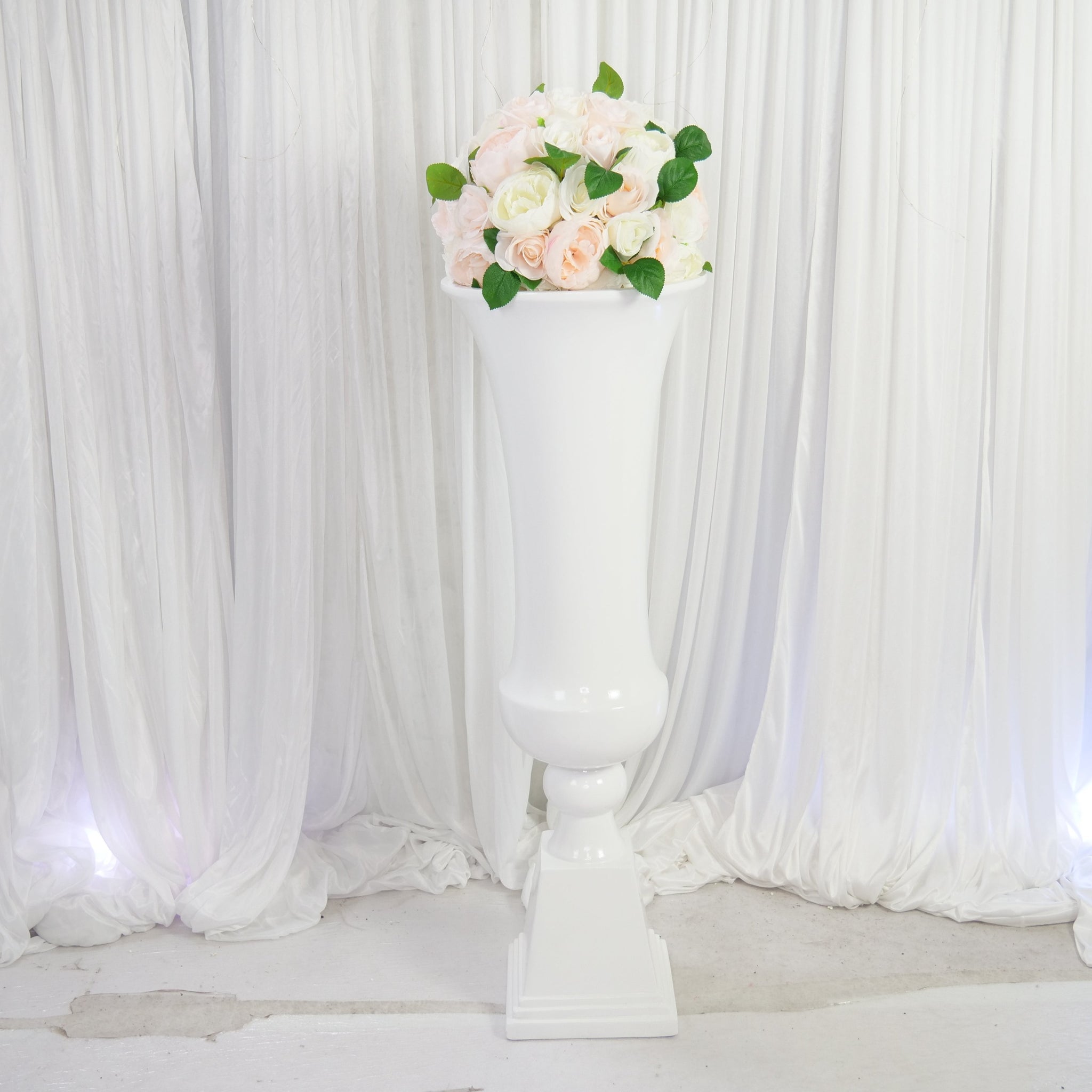 Location - Colonne Vase luxe blanc - 100 cm