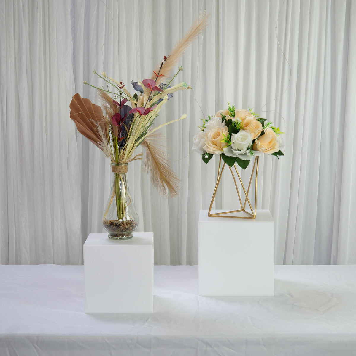 WOOLUCK® 8 pièces Presentoir buffet avec mini panneaux de table, Présentoir acrylique, Cube en acrylique blanc avec fond creux, pour desserts/bijoux WOOLUCK® 8 pièces Presentoir buffet avec mini panneaux de table, Présentoir acrylique, Cube en acrylique blanc avec fond creux, pour desserts/bijoux