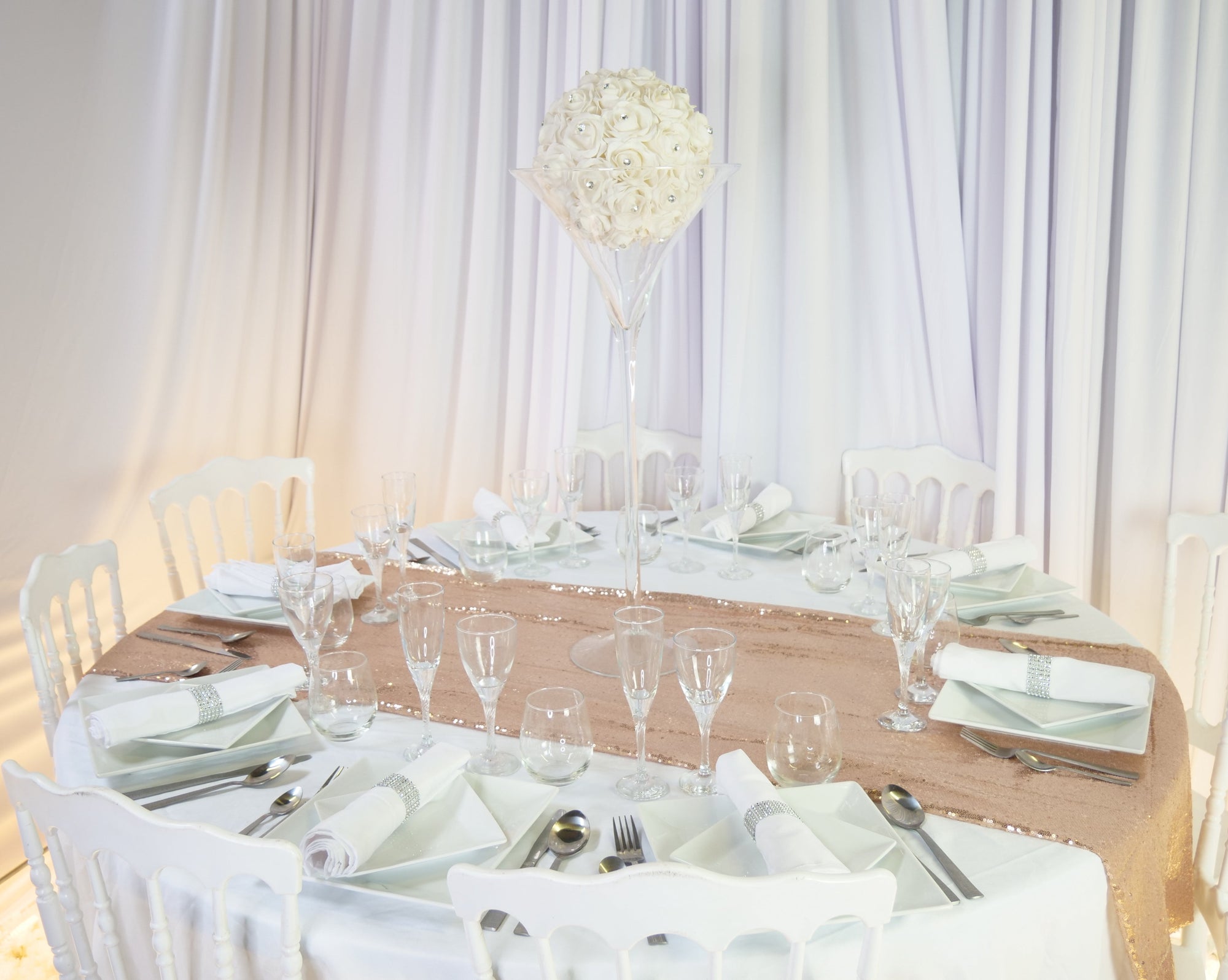 Location - [Table garnie PAP] Table garnie ronde 10 personnes - Odyssée Opulente