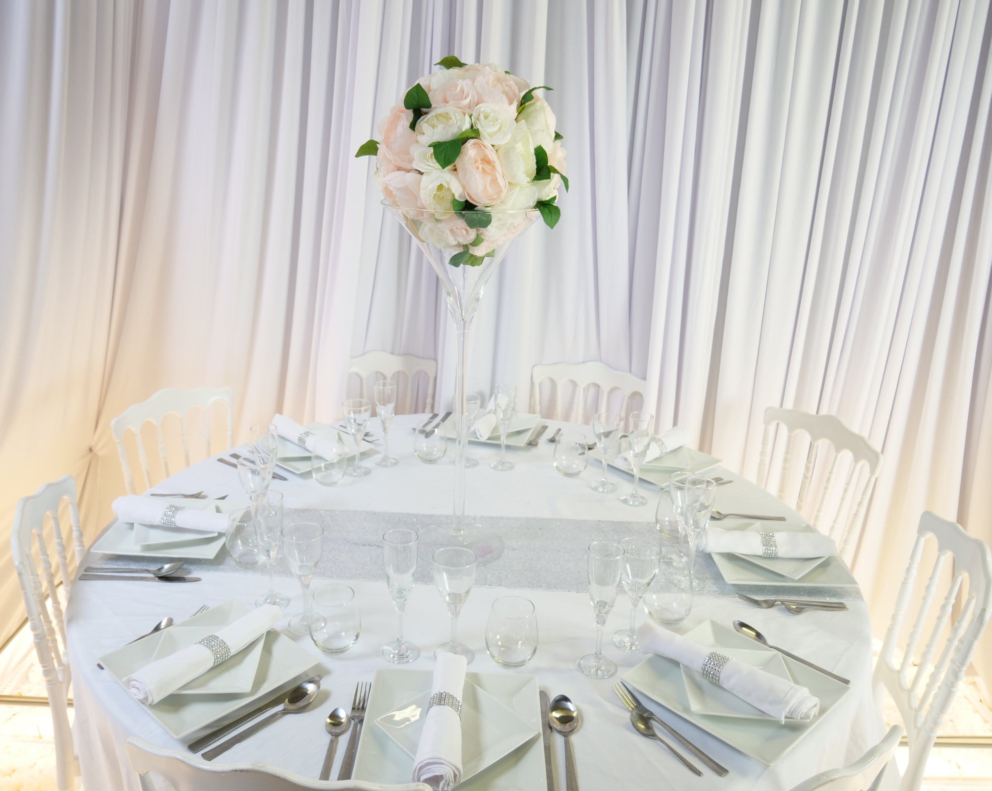 Location - [Table garnie PAP] Table garnie ronde 10 personnes - Horizon Festif