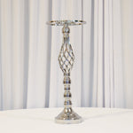 Location - Centre de table de mariage argenté à Fleur 50cm (unité)