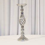 Location - Centre de table de mariage argenté Colonne à Fleur 46cm (unité)