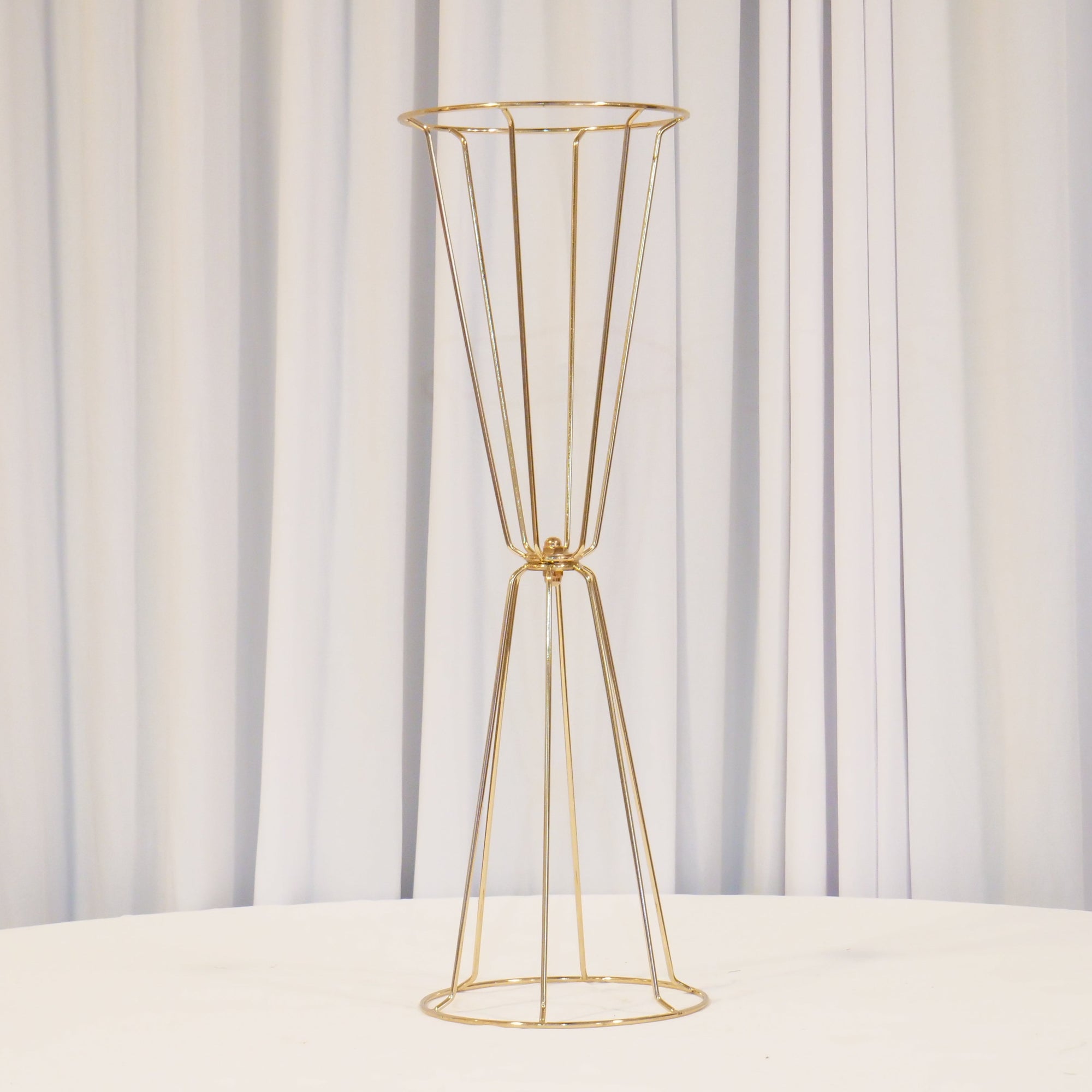 Location - Centre de table Vase Trompette À Fleurs doré 60cm