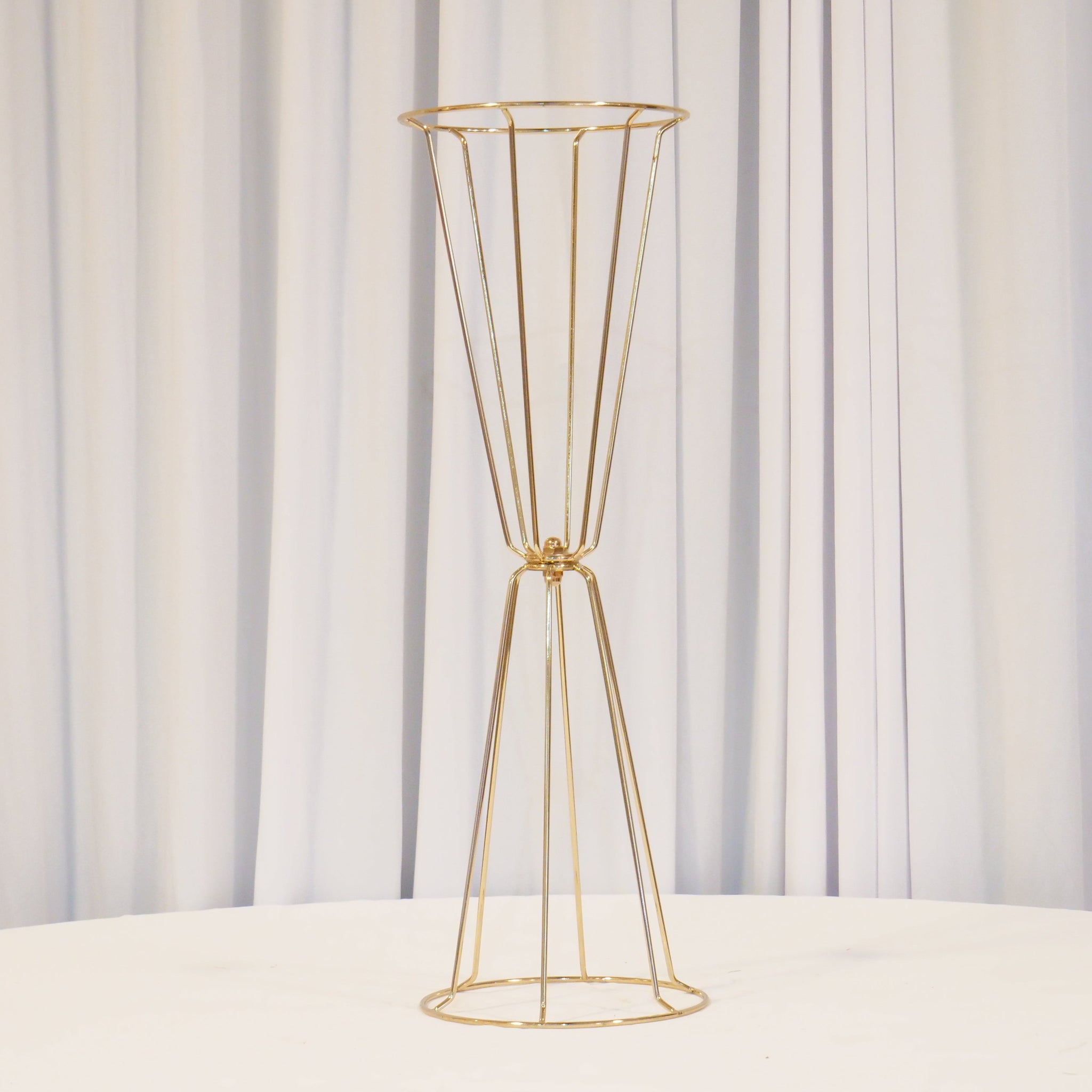 Location - Centre de table Vase Trompette À Fleurs doré 60cm