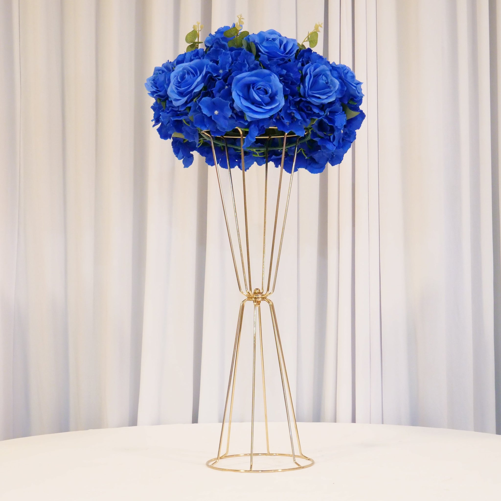 Location - Centre de table Vase Trompette À Fleurs doré 60cm