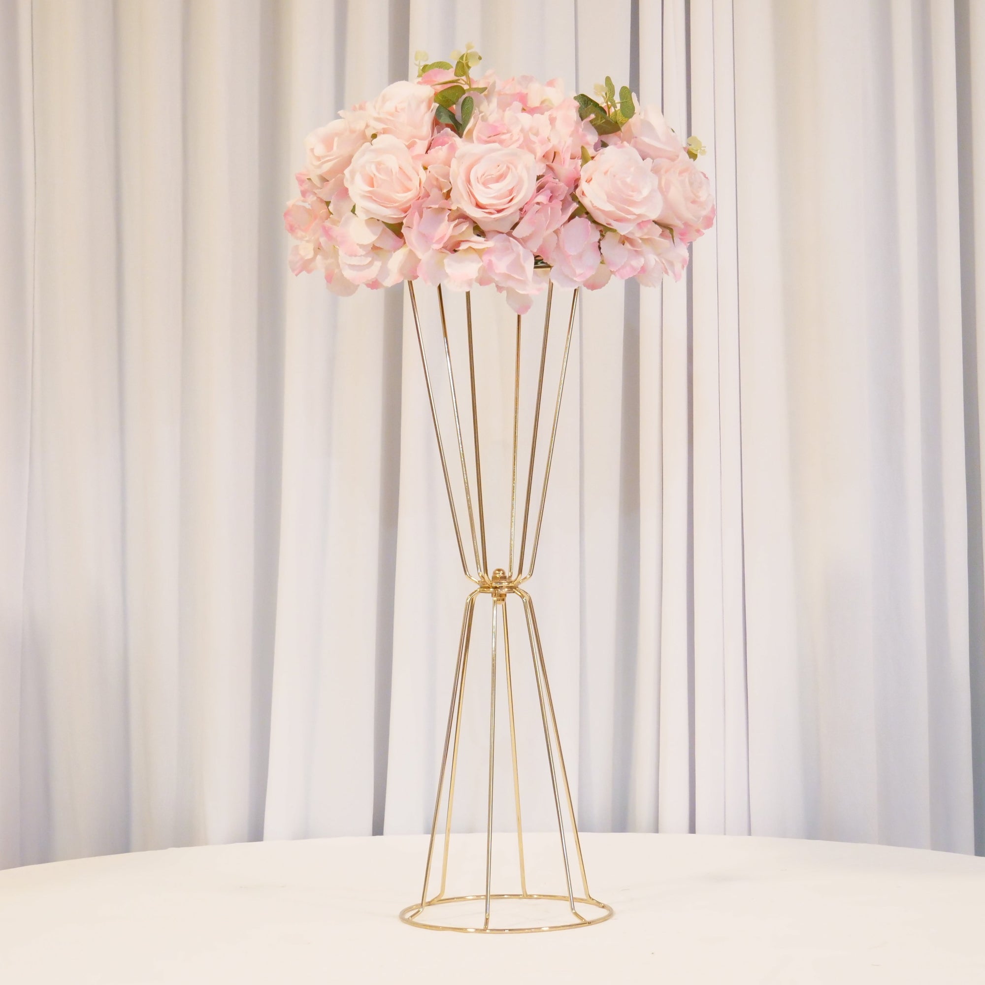 Location - Centre de table Vase Trompette À Fleurs doré 60cm