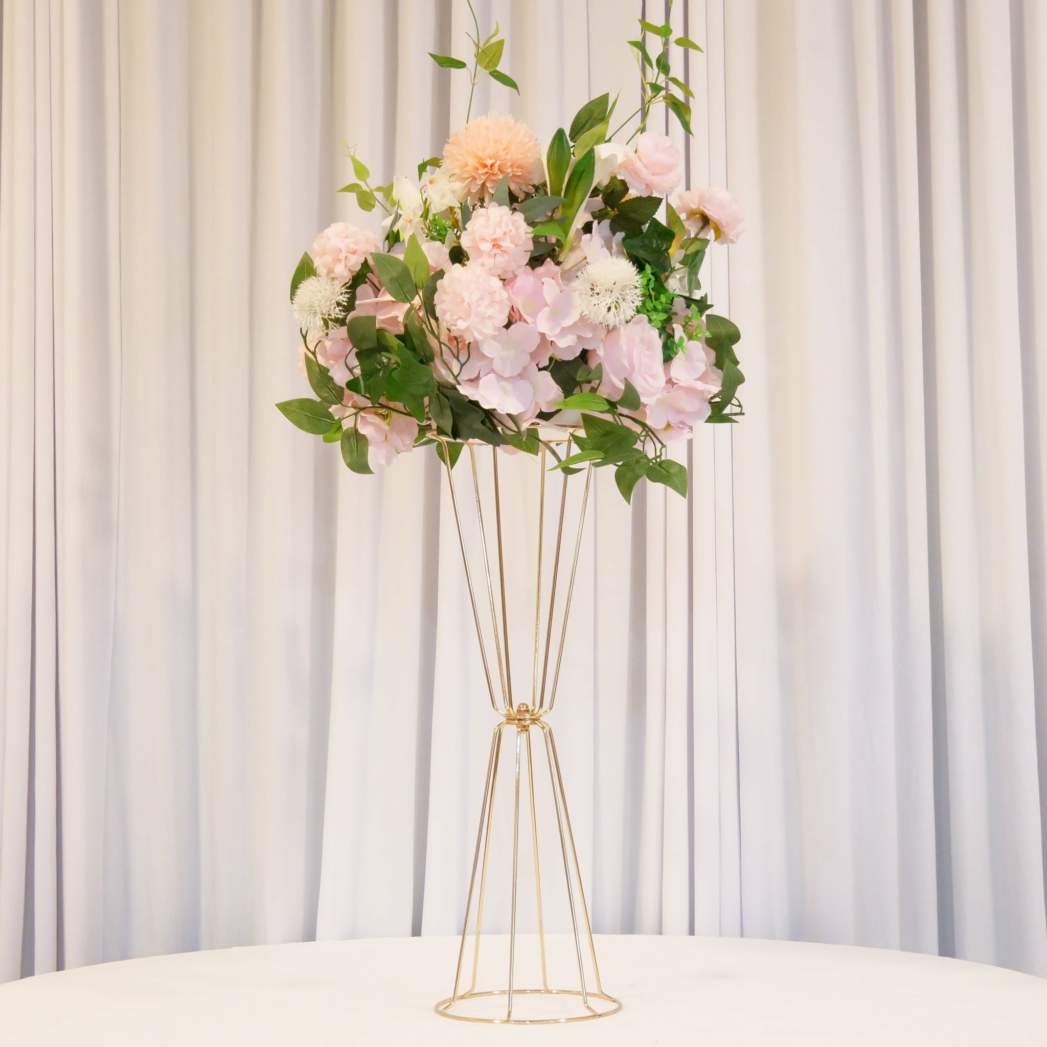 Location - Centre de table Vase Trompette À Fleurs doré 60cm