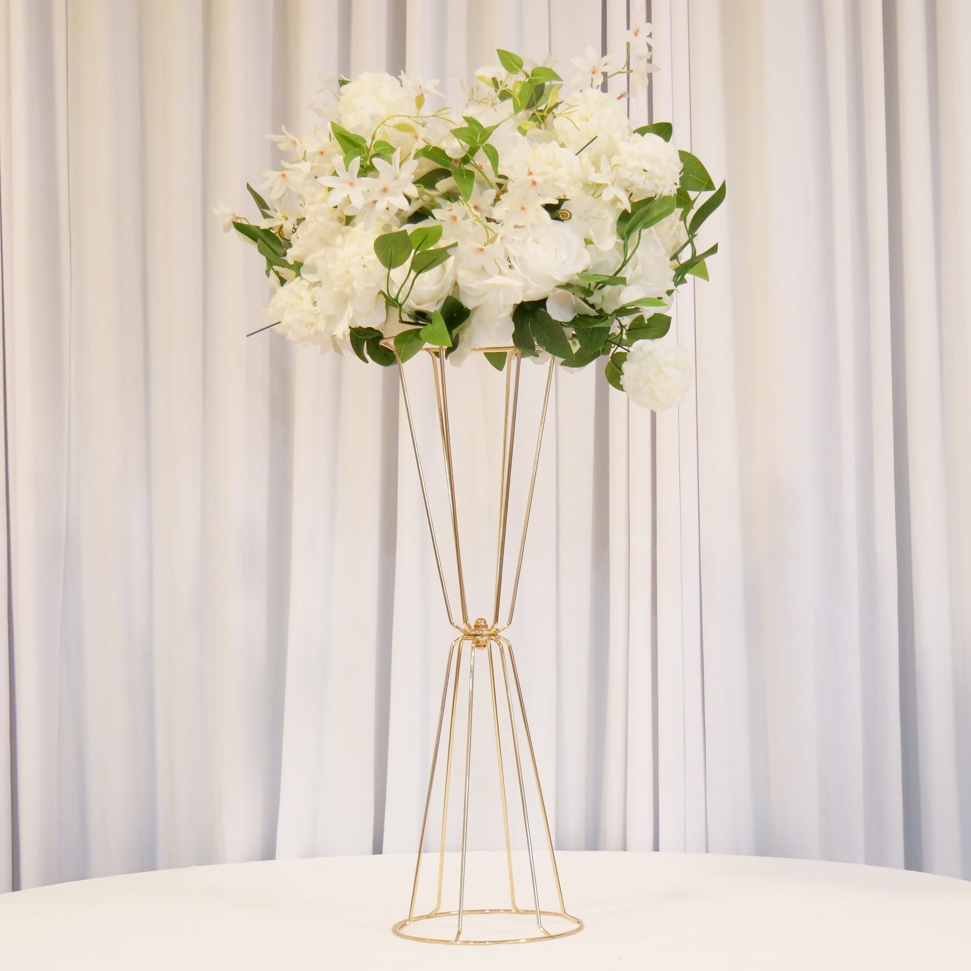 Location - Centre de table Vase Trompette À Fleurs doré 60cm