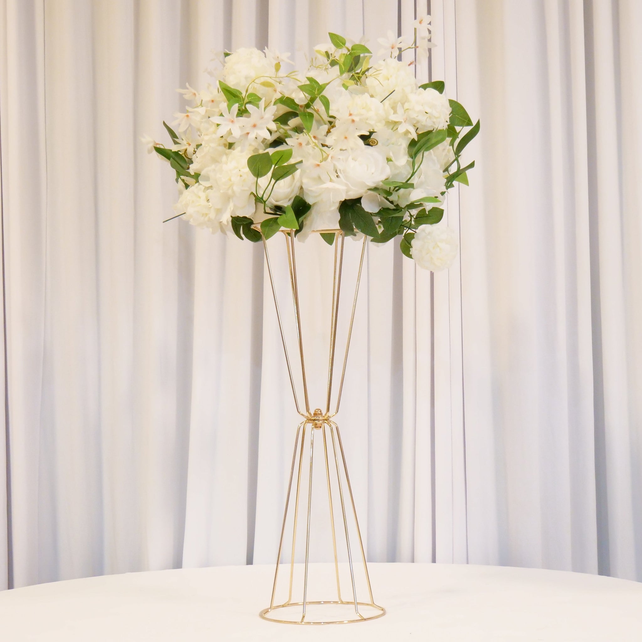 Location - Centre de table Vase Trompette À Fleurs doré 60cm