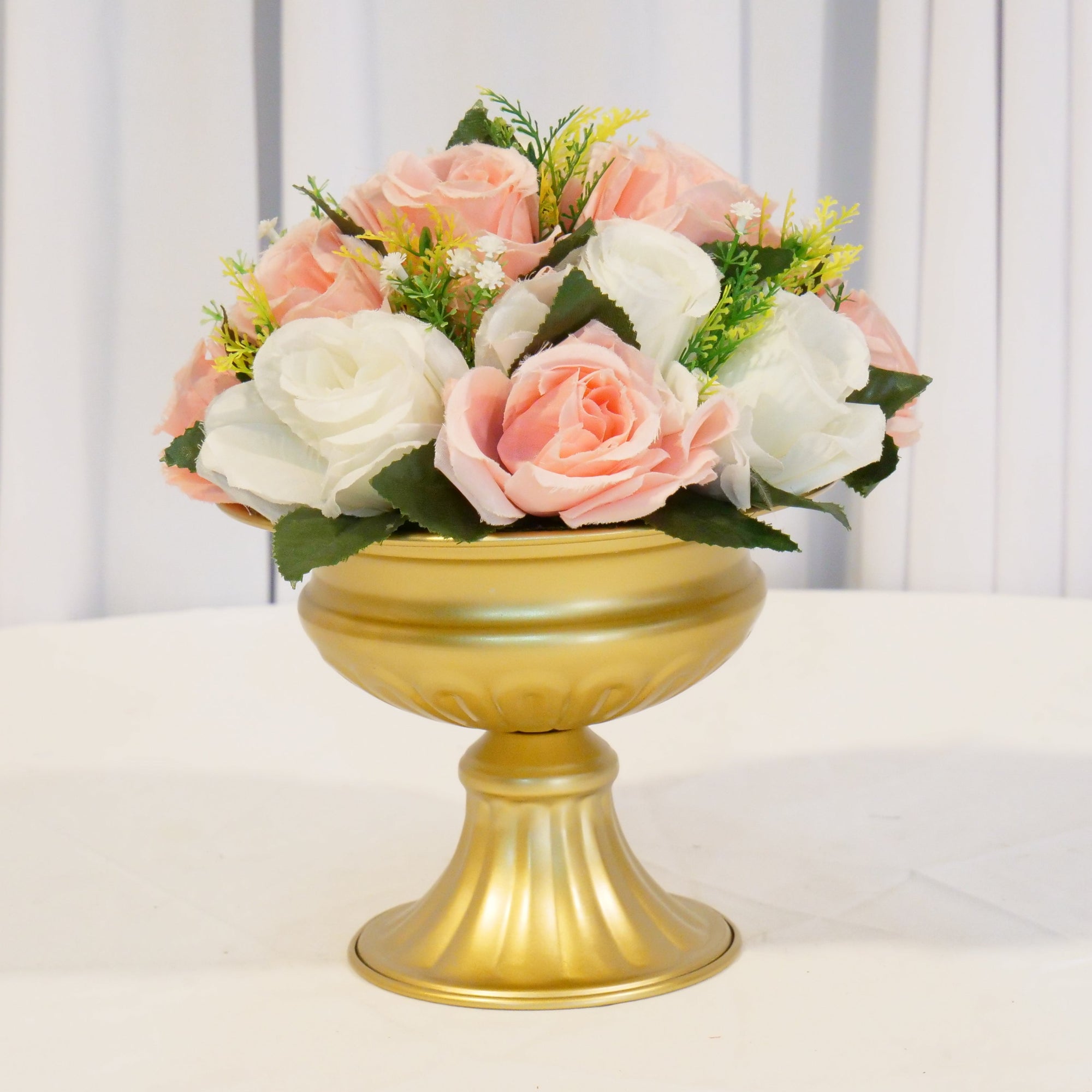 Location - Demi boule de fleurs Artificielles (15 Roses) blanc et rose pink
