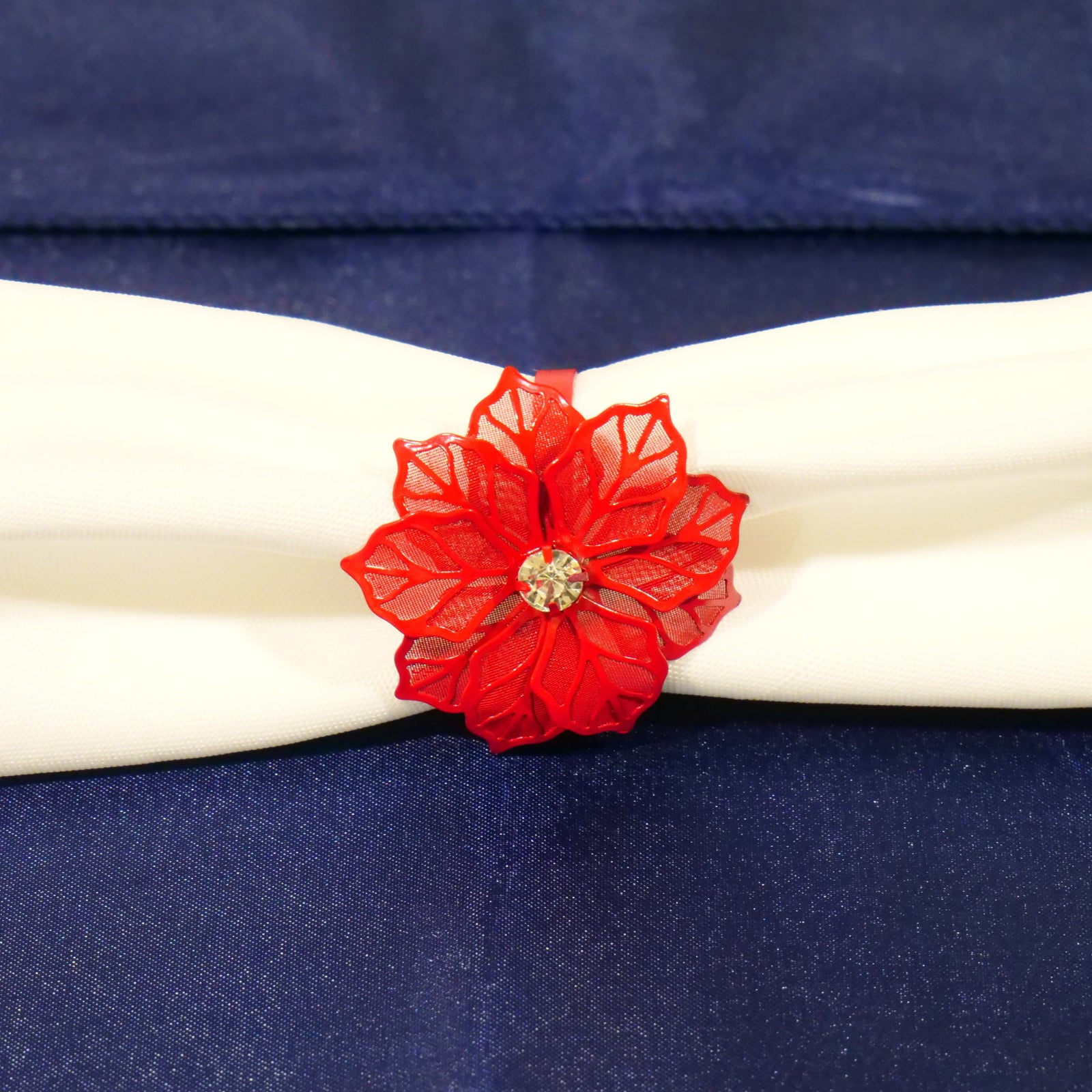 Location - Rond de serviette rose rouge
