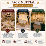 Location - Pack Nuptial Complet pour 100 Convives - Célébration Élégante Prestige