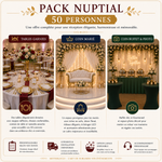 Location - Pack Nuptial Complet pour 50 Convives - Élégance et Raffinement