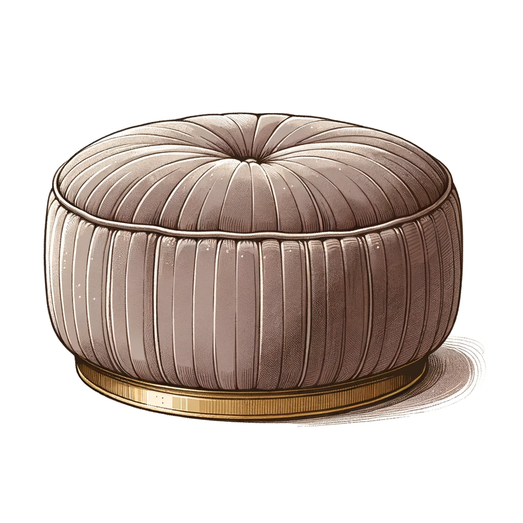 Location - Pouf rond Nutley Velours Taupe