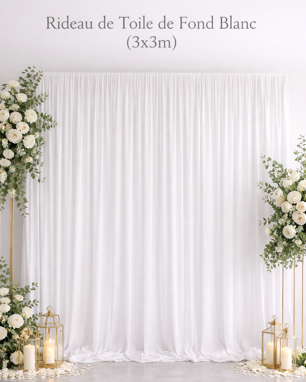 Location - Rideau de Toile de Fond Blanc 3m x 3m [RITDF3X3BLA]