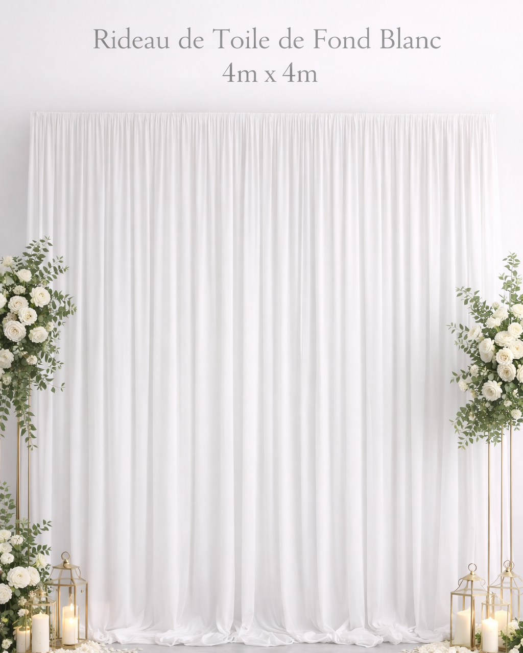Location - Rideau de Toile de Fond Blanc 4m x 4m [RITDF4X4BLA]