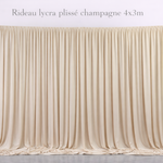 Location - Rideau lycra plissé champagne 4x3m [RITDF3X3CHA]