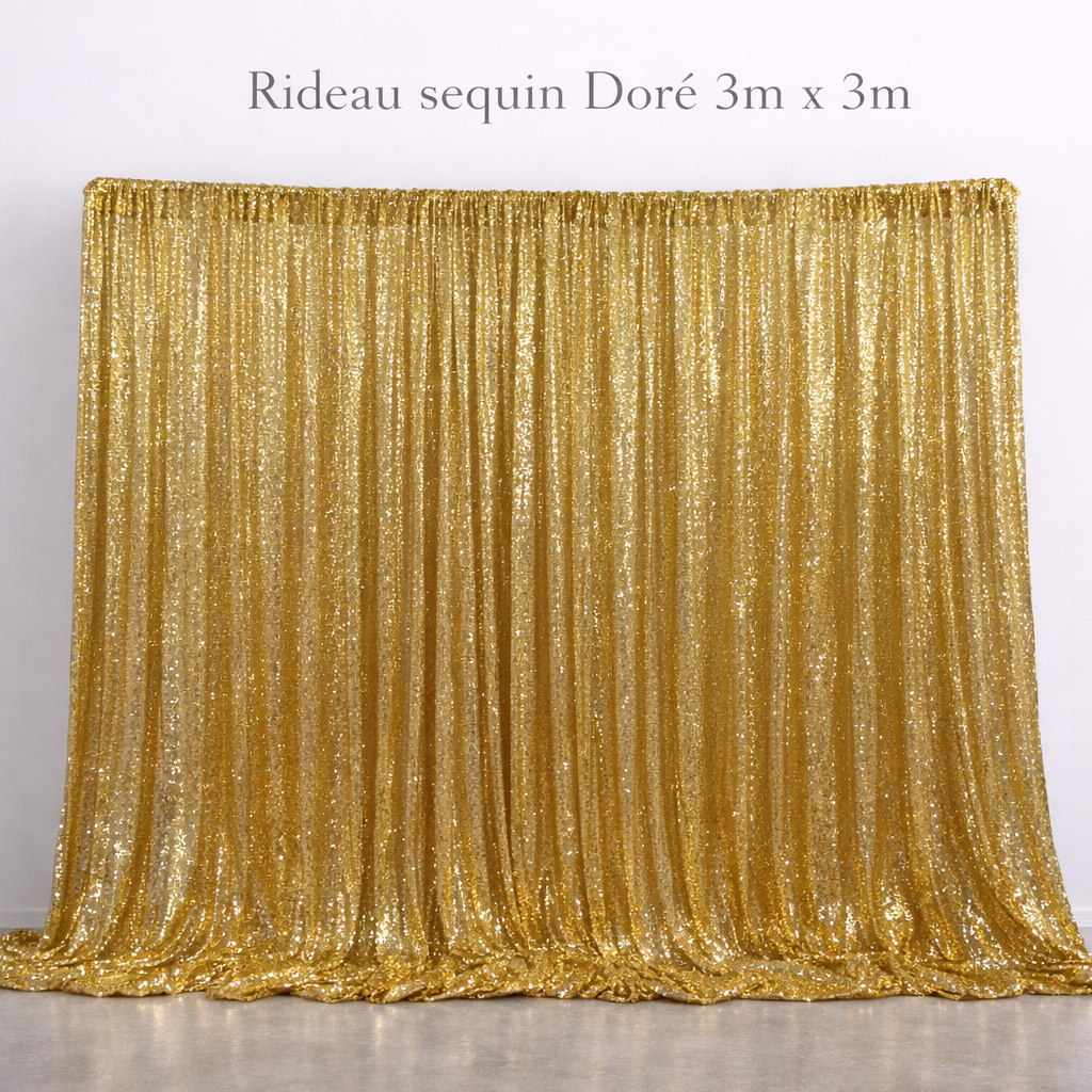 Location - Rideau sequin Doré 3m x 3m [RITDFSEQ3X3OR]