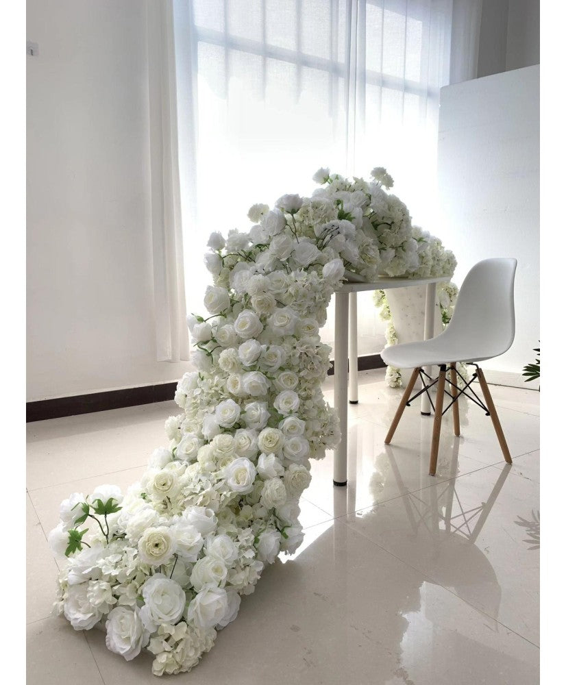 Location - Chemin de fleurs de table blanc 2m [CDFTBLAP2M]