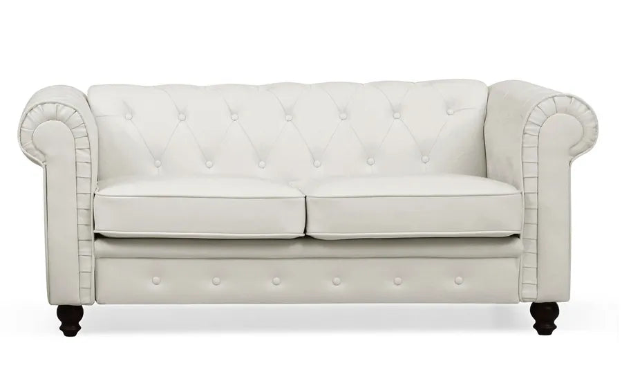 Location - Trône Chesterfield blanc 2 places – Élégance intemporelle [TROCHES2BL]