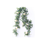 Location - Guirlande de fleurs eucalyptus vert et rose blanche MIRA