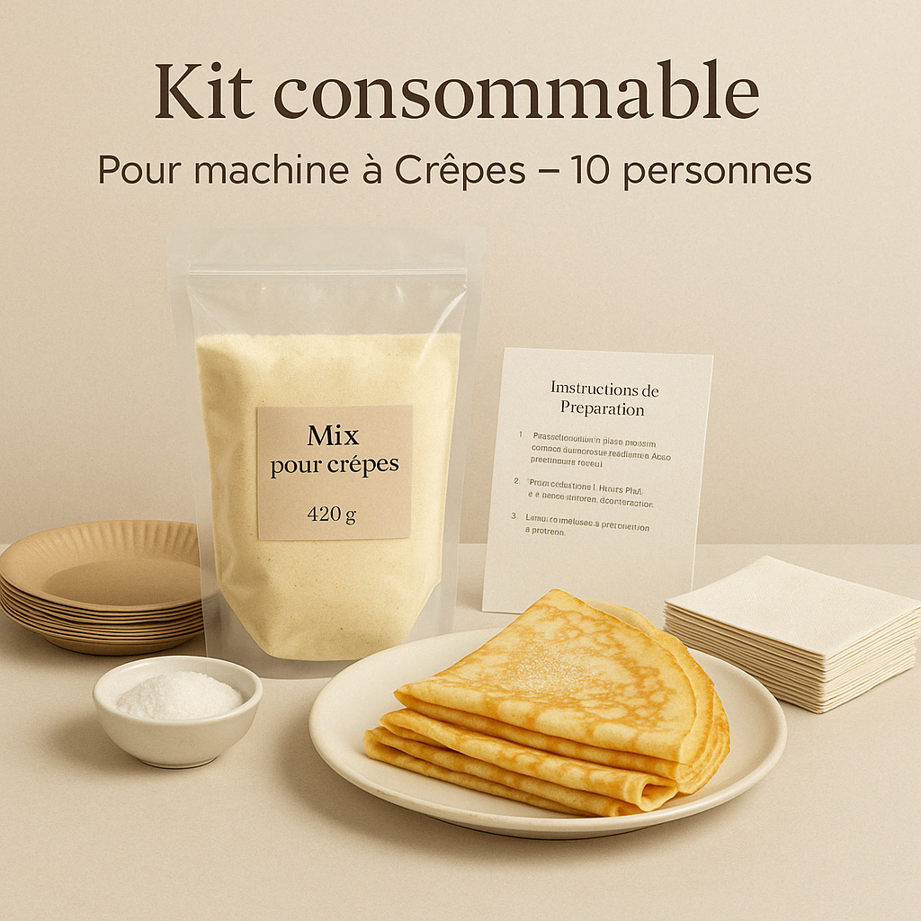 [Kit de consommables] Tout pour les crêpes sucrées - kit de 10 personnes