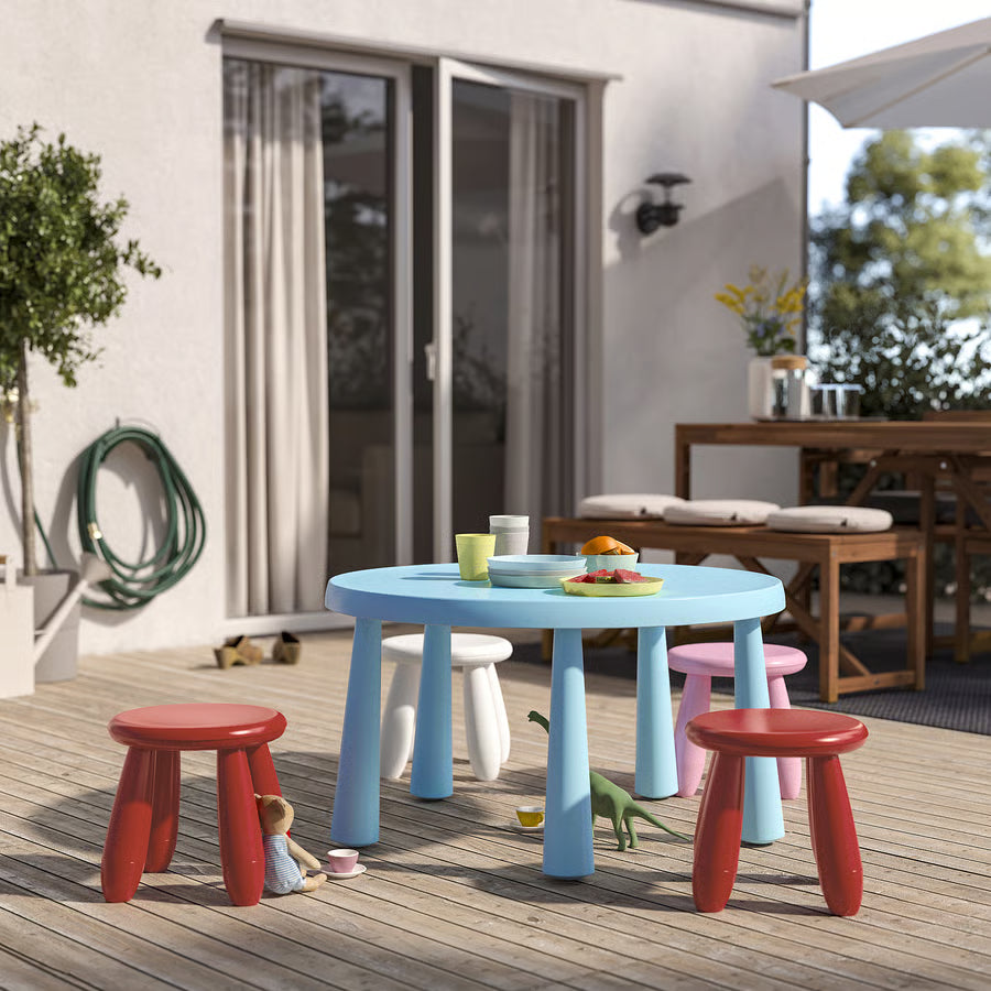 Location - Tabouret enfant plastique rouge intérieur / extérieur [ML-ENF-TAB-ROU01]