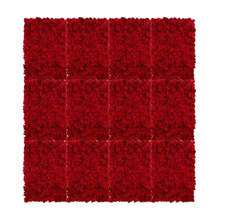 Location - Mur de Fleurs Rouge Intense (1,80 m x 1,60 m)