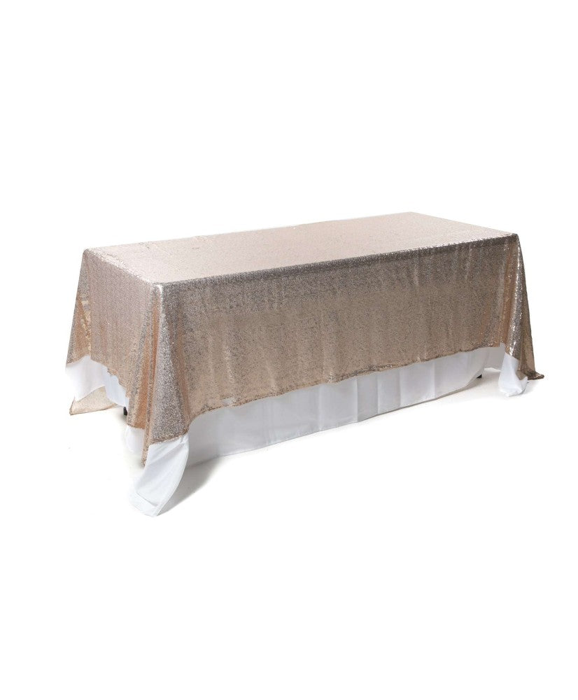 Location - Nappe rectangulaire Sequin 180 cm - Champagne [NASEQREC180CHA]