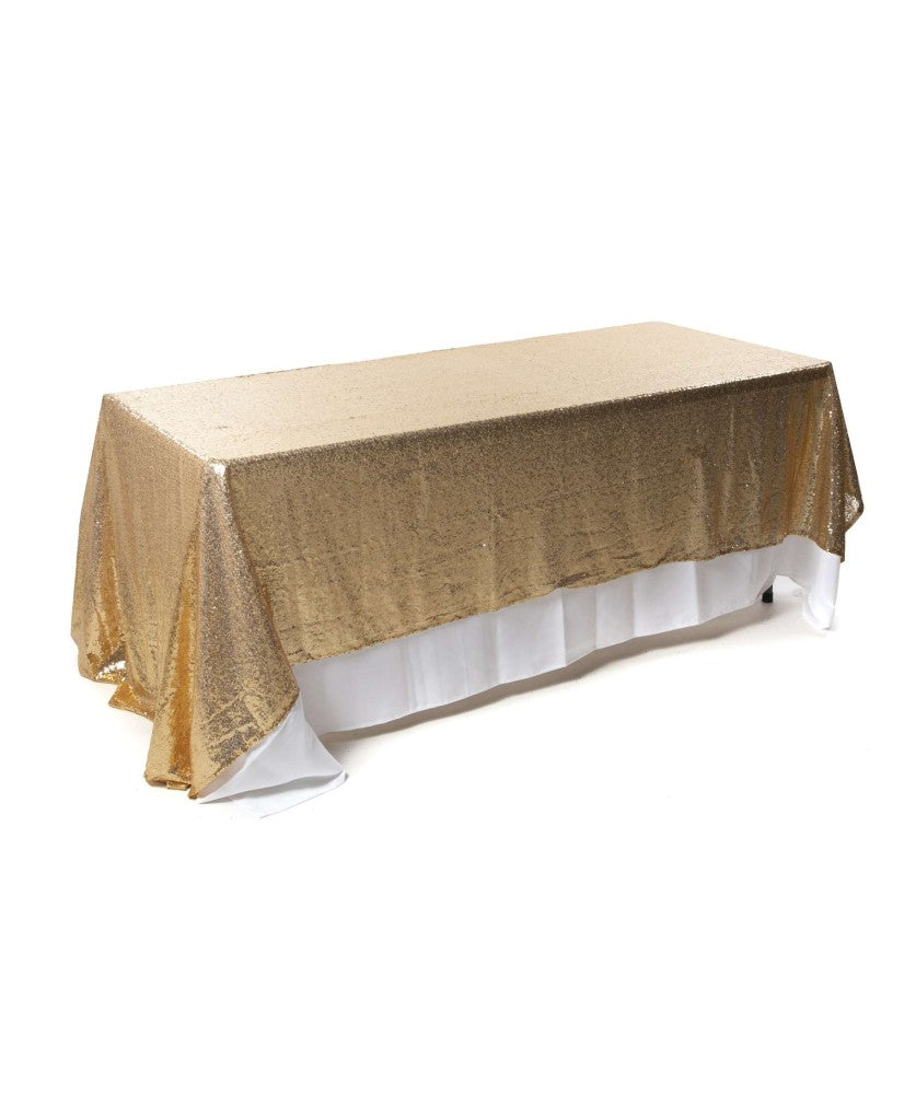 Location - Nappe rectangulaire Sequin 180 cm - Dorée [NASEQREC180OR]