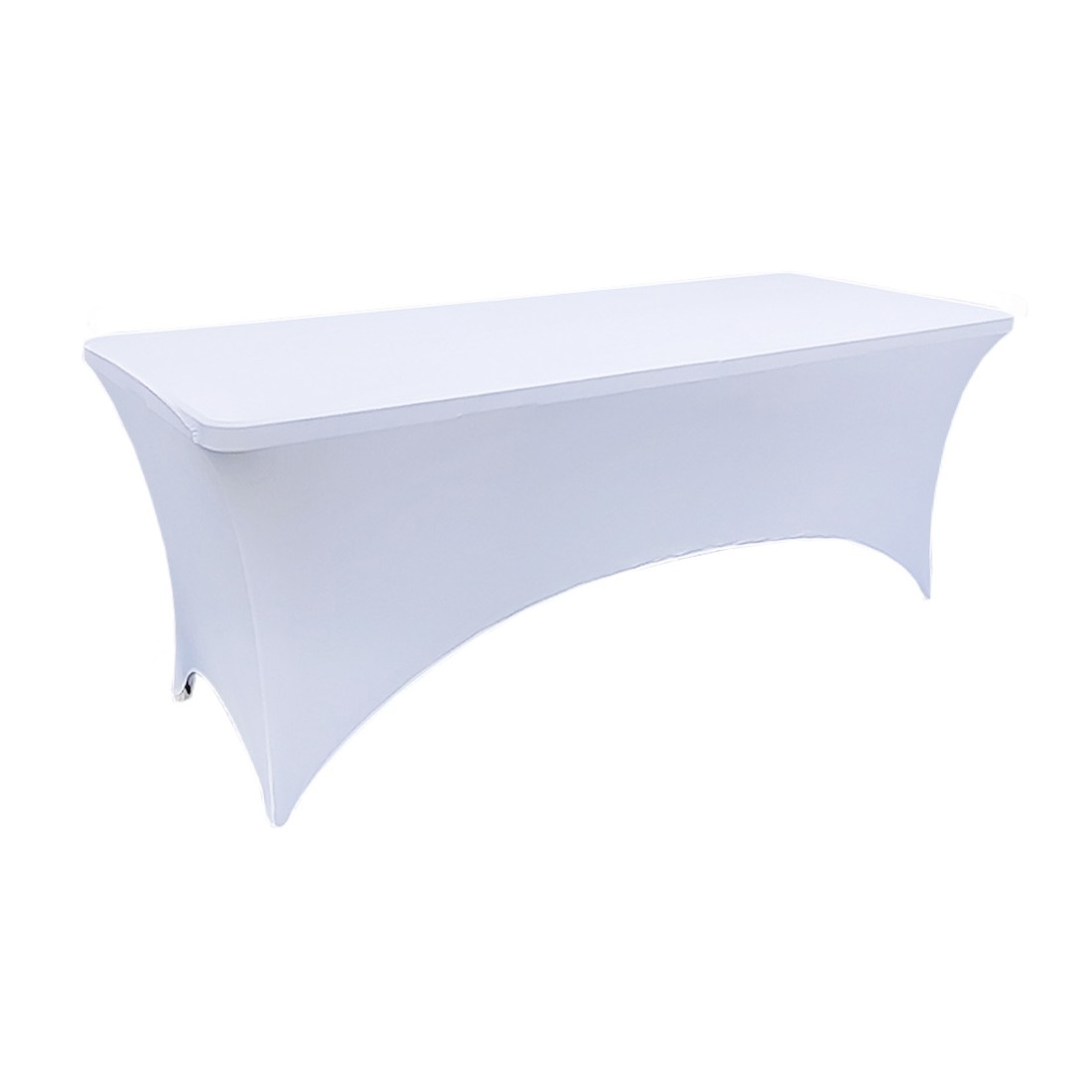 Location - Nappe Lycra Buffet Rectangle blanche 180cm