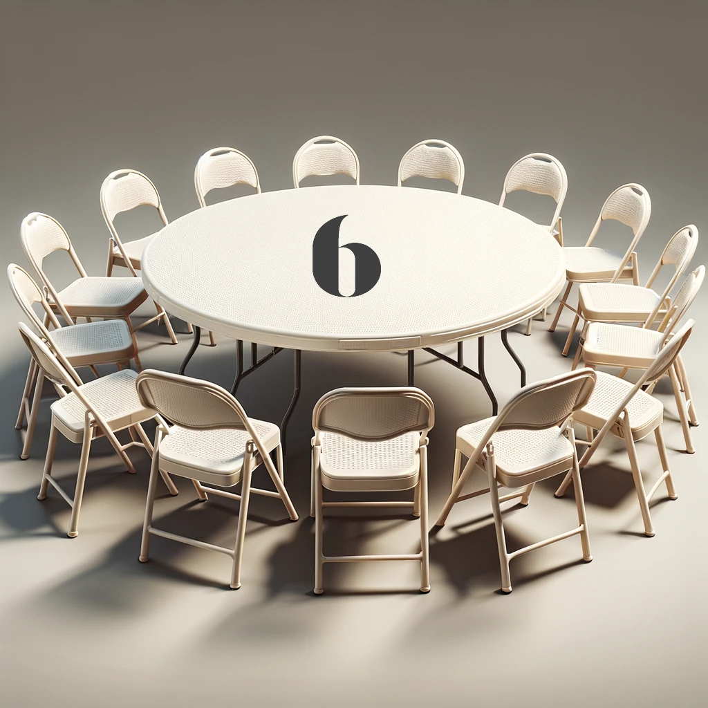 Location - [PACK] Table ronde de 6 personnes - Pack Essentiel