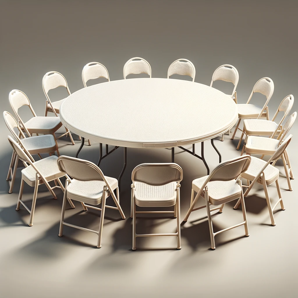 Location - [PACK] Table ronde de 10 personnes - Pack Essentiel