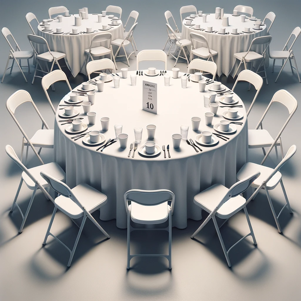 Location - [PACK] Table ronde de 10 personnes - Pack Confort