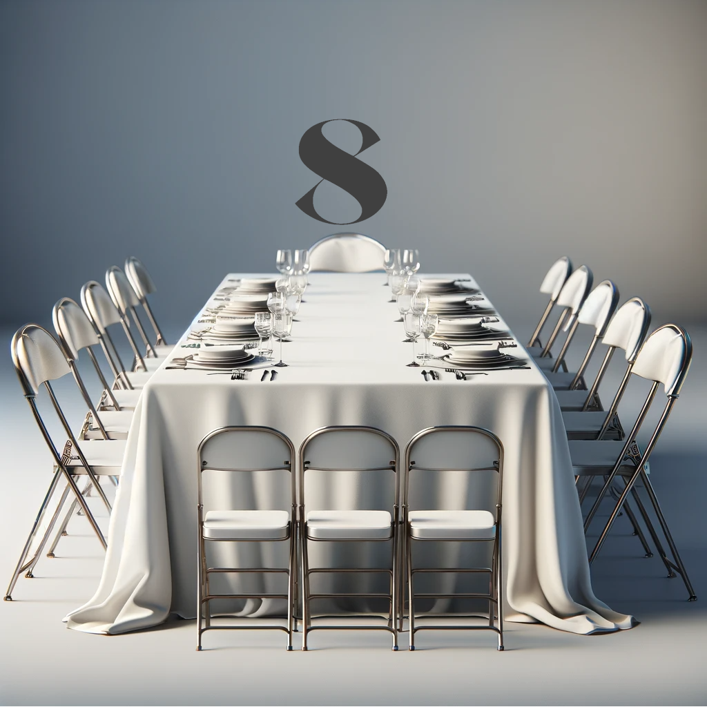 Location - [PACK] Table rectangulaire de 8 personnes - Pack Gala