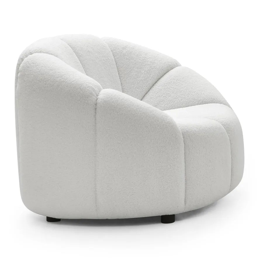 Location - Trône design bouclette blanc – Sidonie [TROBOUC1BL]