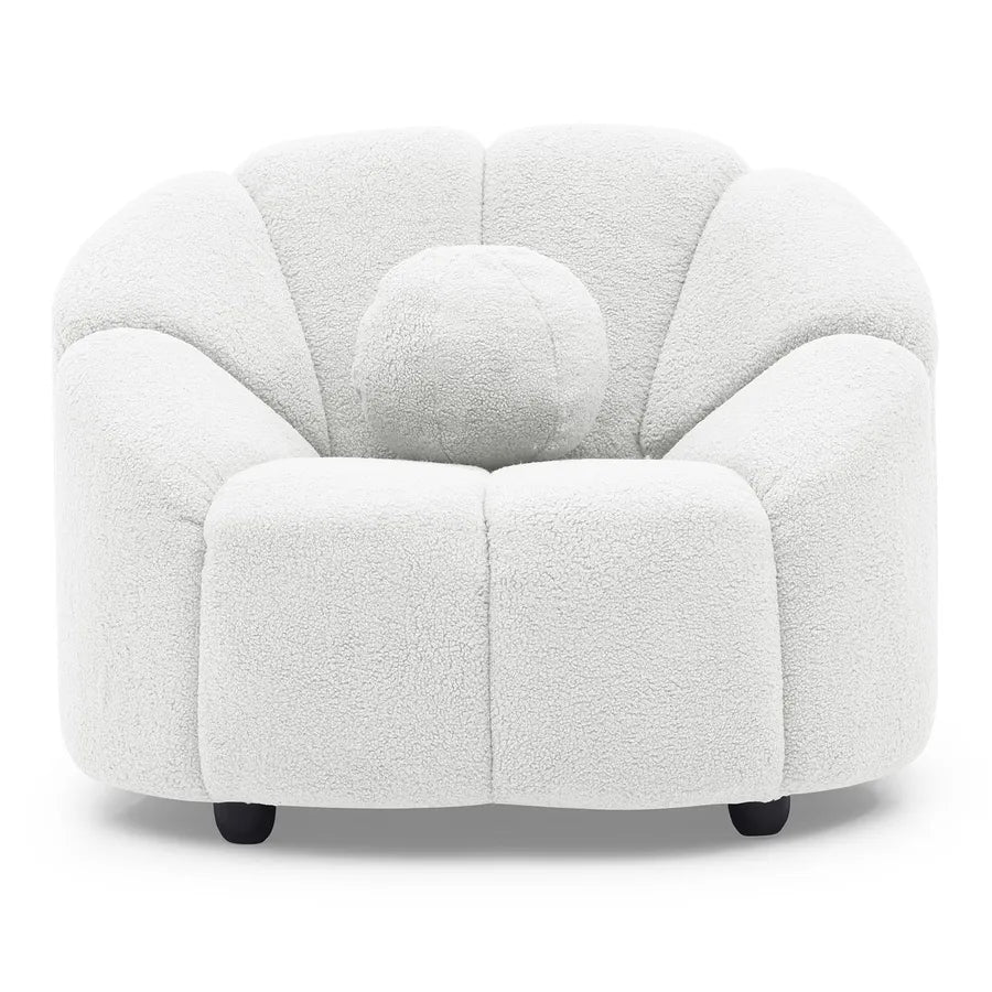 Location - Trône design bouclette blanc – Sidonie [TROBOUC1BL]