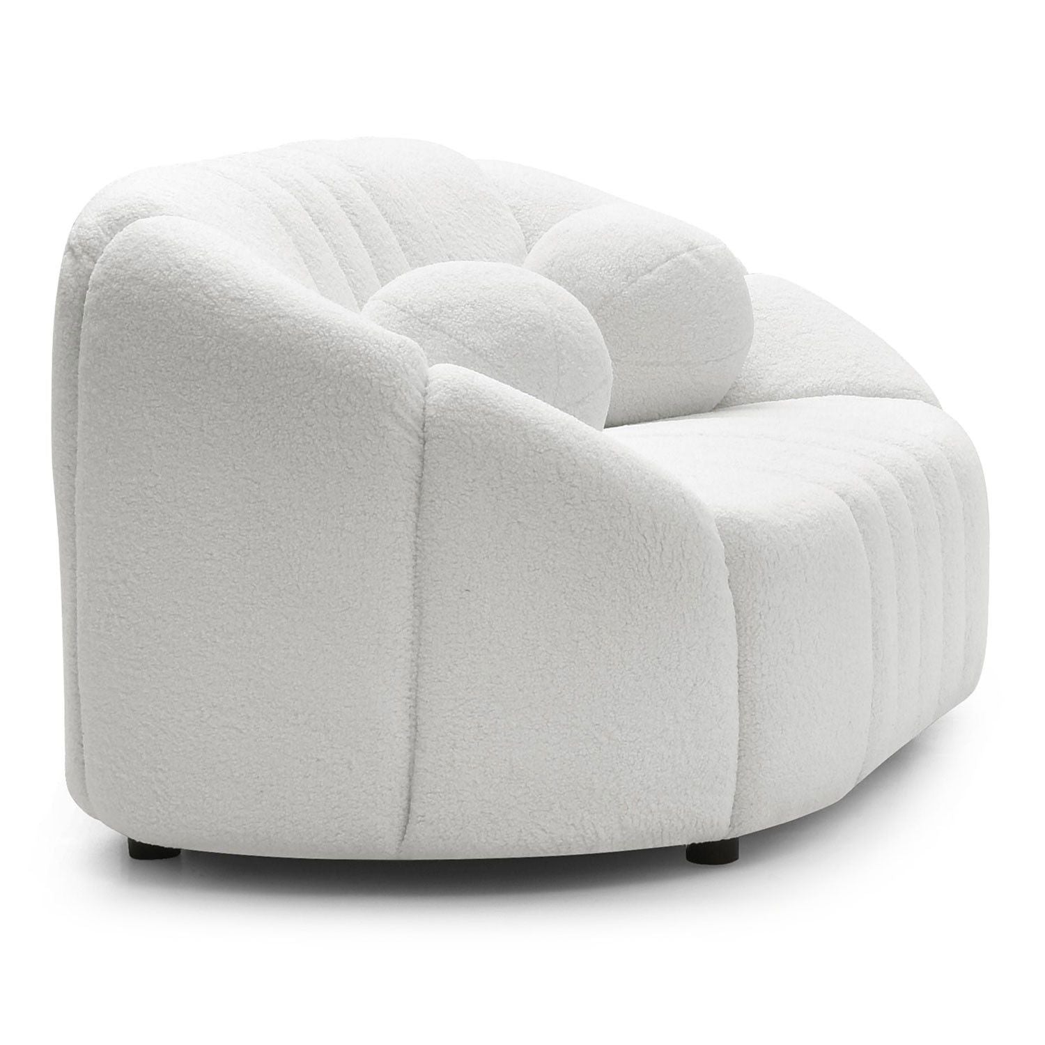 Location - Trône 2 places design bouclette blanc – Élégance Sidéral [TROSIDE]