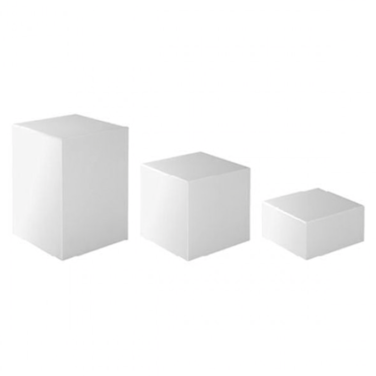 Location - Support Cube Acrylique pour Buffet Blanc - 3 Pièces